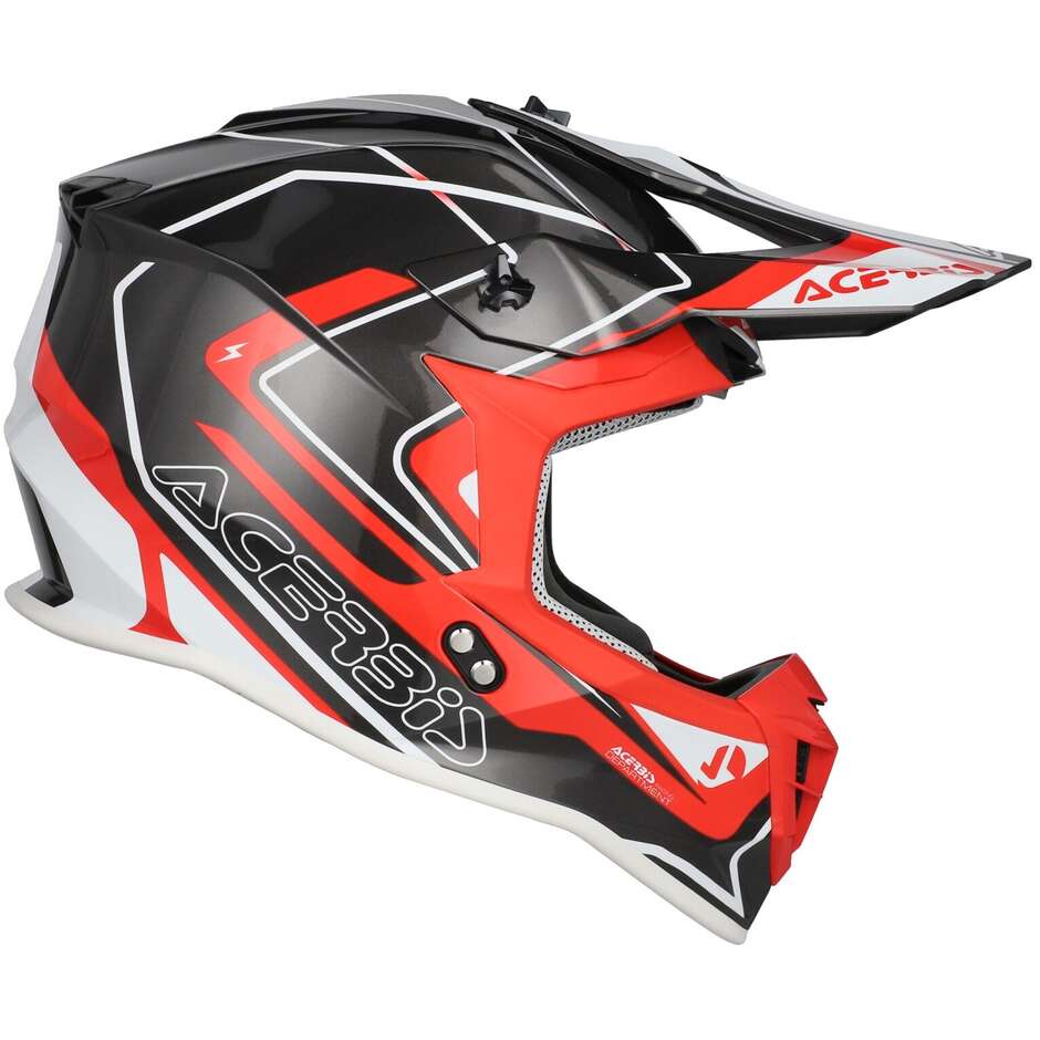 Casco Moto Cross Acerbis LINEAR 2206 Grigio Rosso