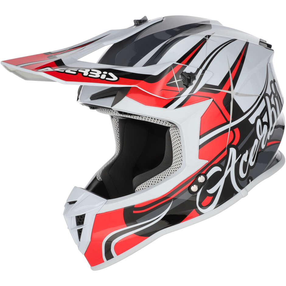 Casco Moto Cross Acerbis LINEAR 2206 Grigio Rosso