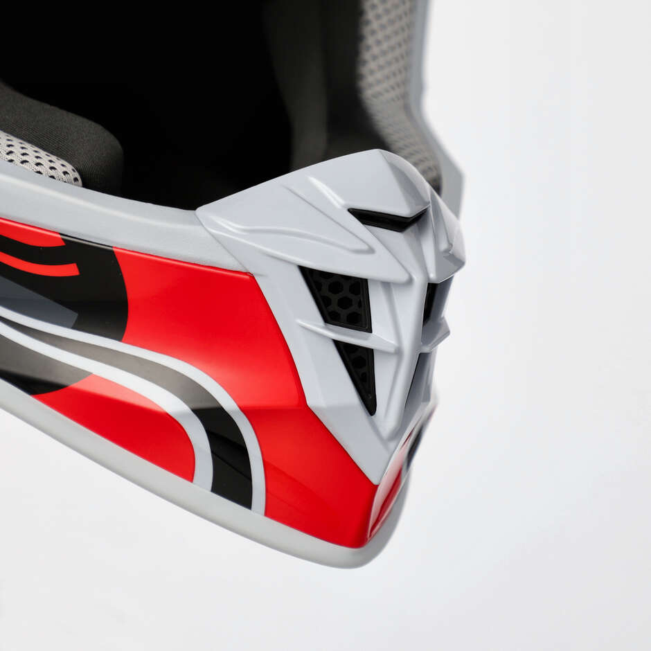 Casco Moto Cross Acerbis LINEAR 2206 Grigio Rosso