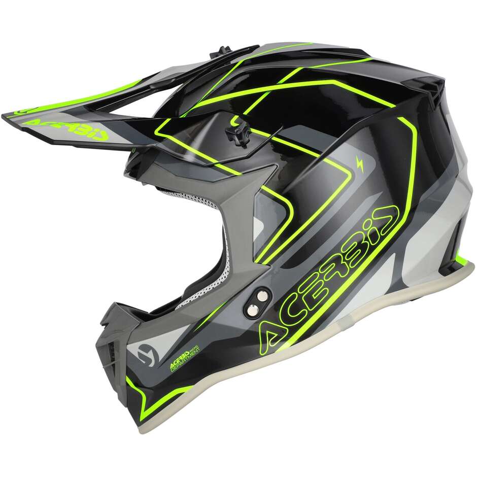 Casco Moto Cross Acerbis LINEAR 2206 Nero Giallo Fluo