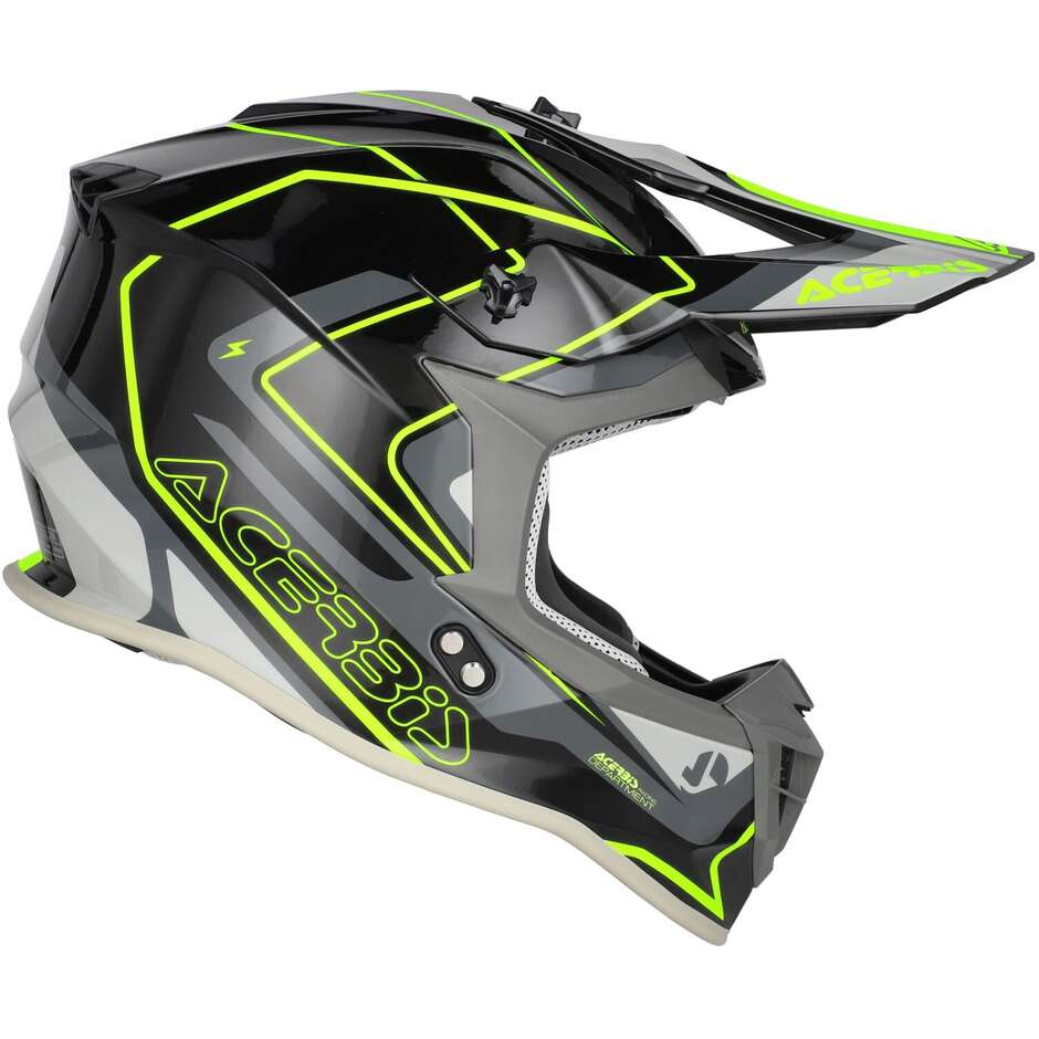 Casco Moto Cross Acerbis LINEAR 2206 Nero Giallo Fluo