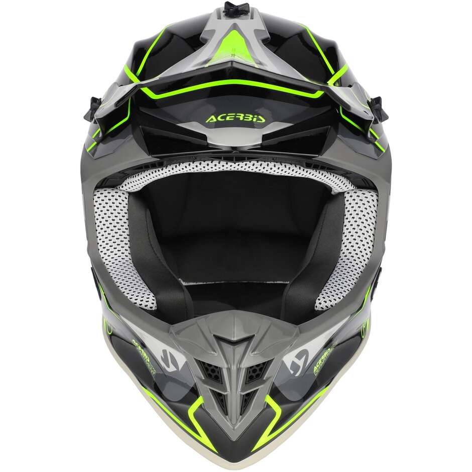 Casco Moto Cross Acerbis LINEAR 2206 Nero Giallo Fluo