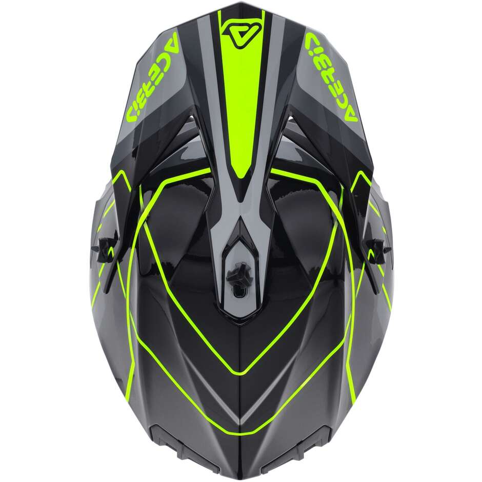 Casco Moto Cross Acerbis LINEAR 2206 Nero Giallo Fluo