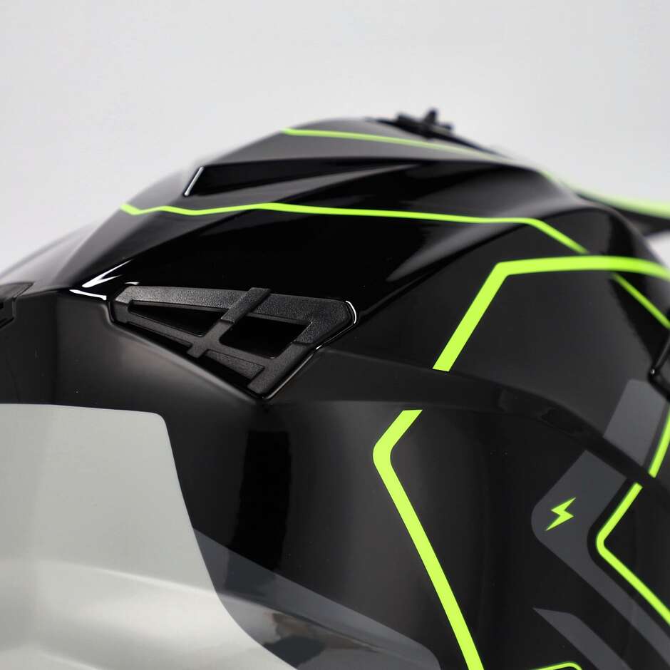 Casco Moto Cross Acerbis LINEAR 2206 Nero Giallo Fluo