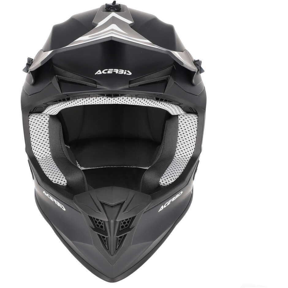 Casco Moto Cross Acerbis LINEAR 2206 Nero Opaco Bianco
