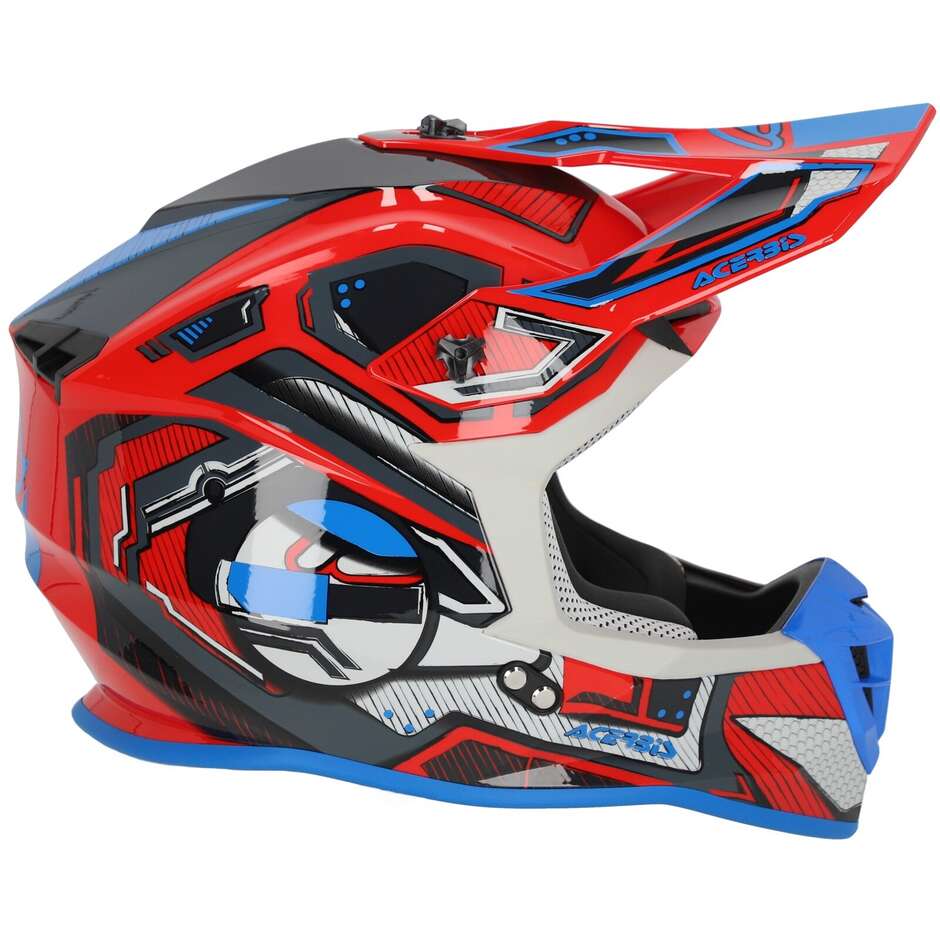 Casco Moto Cross Acerbis LINEAR 2206 Rosso Blu