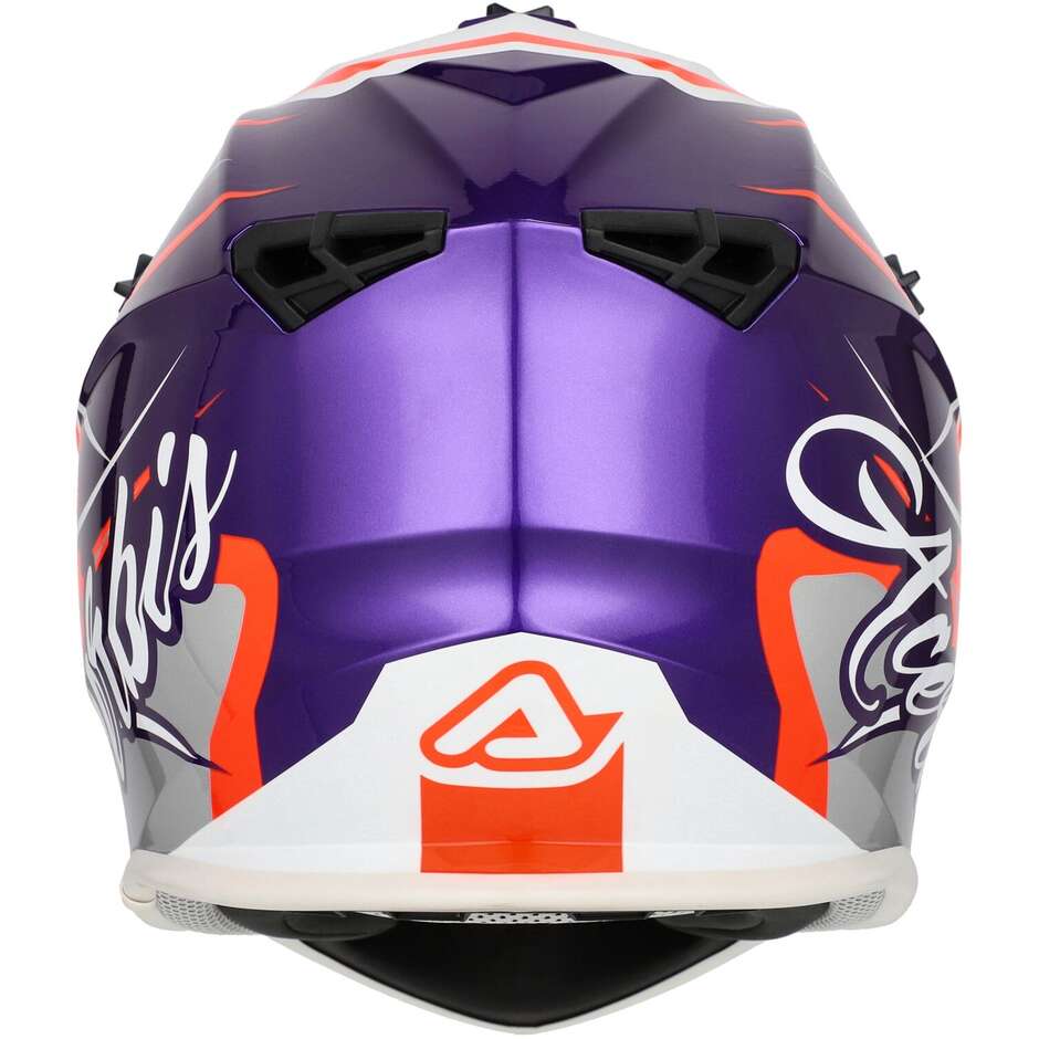 Casco Moto Cross Acerbis LINEAR 2206 Viola Bianco