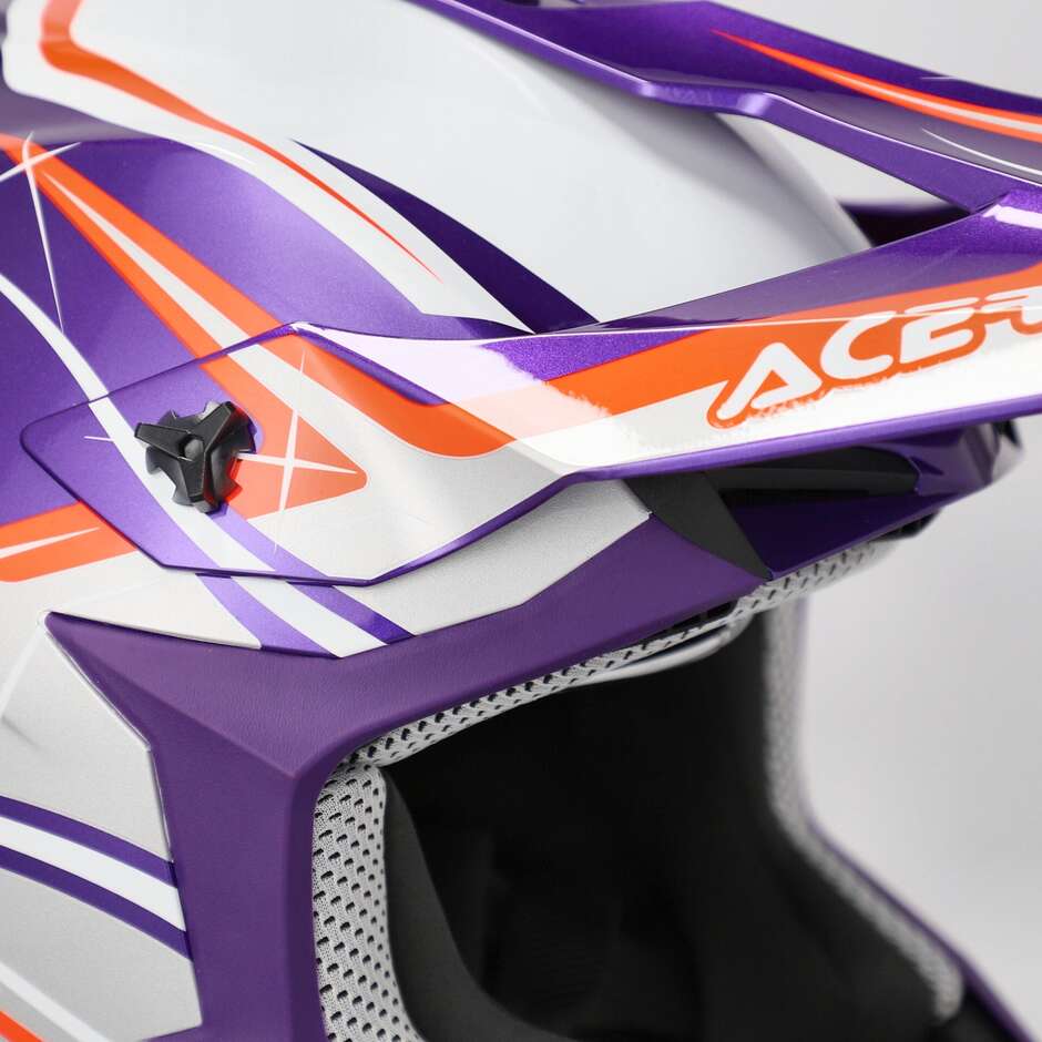 Casco Moto Cross Acerbis LINEAR 2206 Viola Bianco