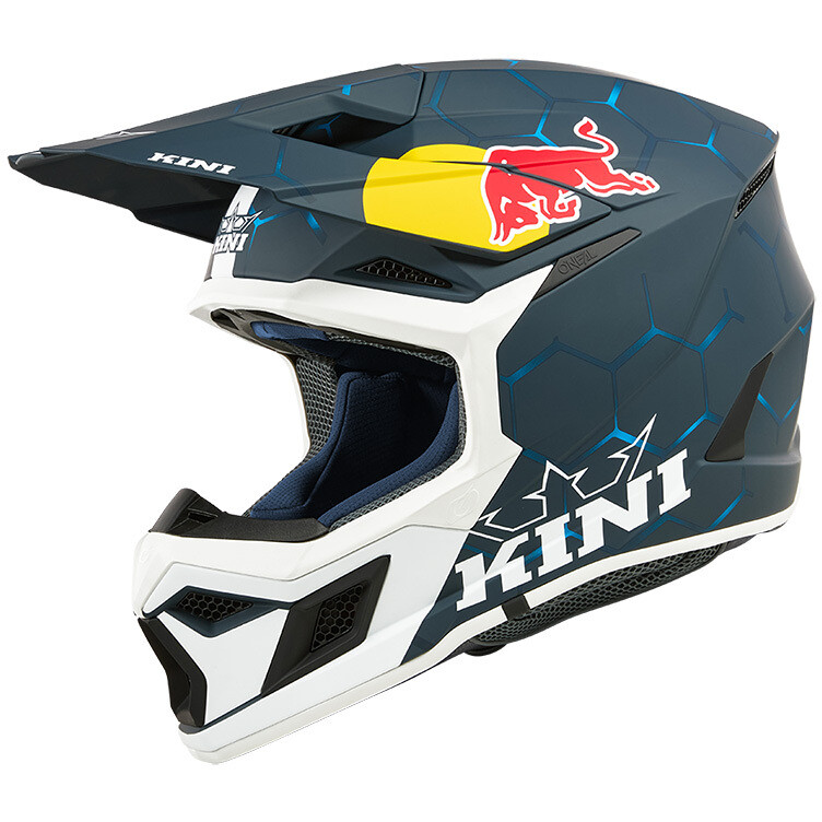 Casco Moto Cross Bambino Enduro Kini Red Bull MX3 1.0 Blu Bi taglia M
