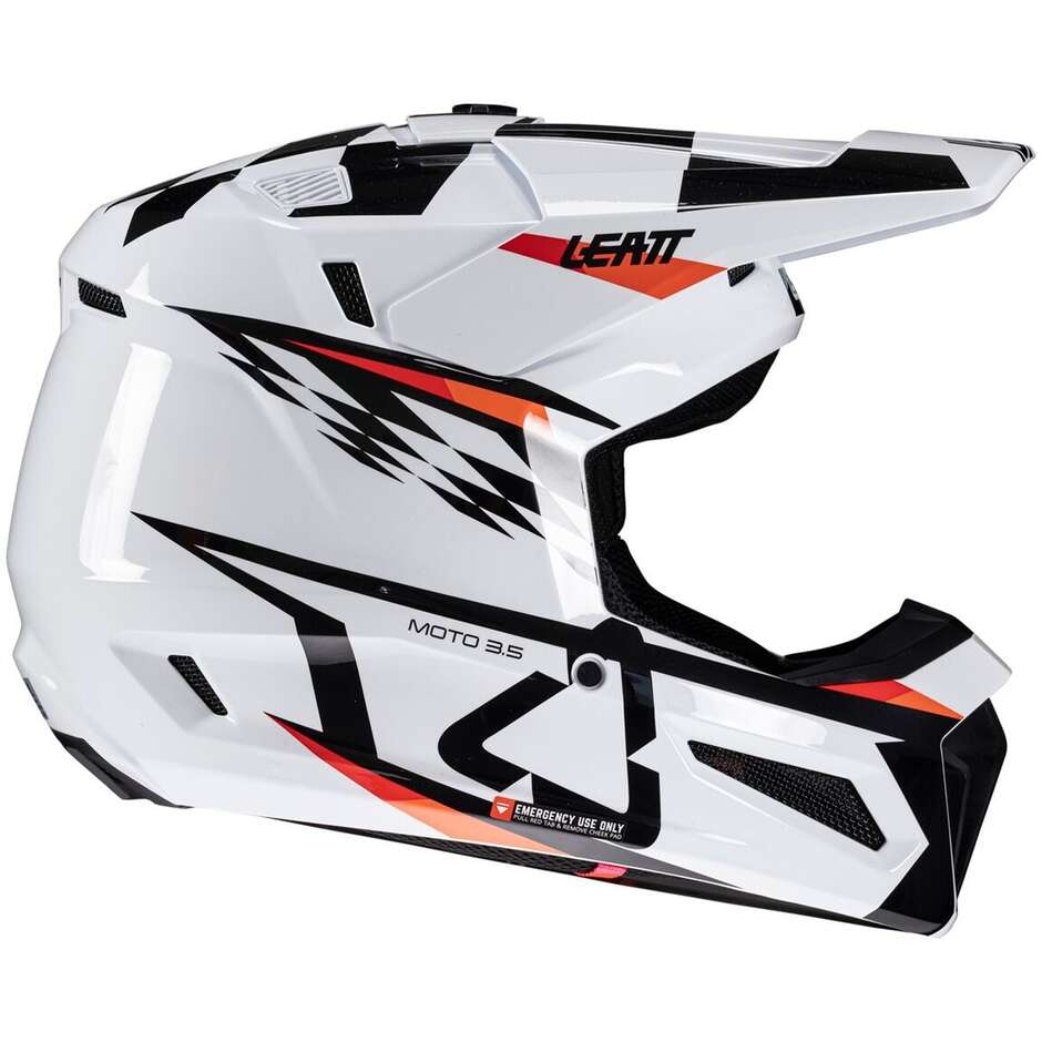 Casco Moto Cross Bambino Leatt KIT MOTO 3.5 JR V25 Bianco Bianco