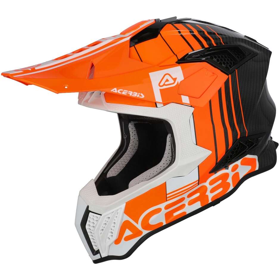 Casco Moto Cross Enduro AIRSTRIKE-C Arancione Bianco taglia L
