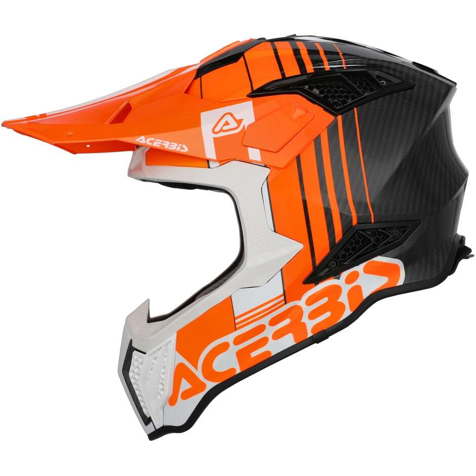 Casco Moto Cross Enduro Acerbis AIRSTRIKE-C Arancione Bianco