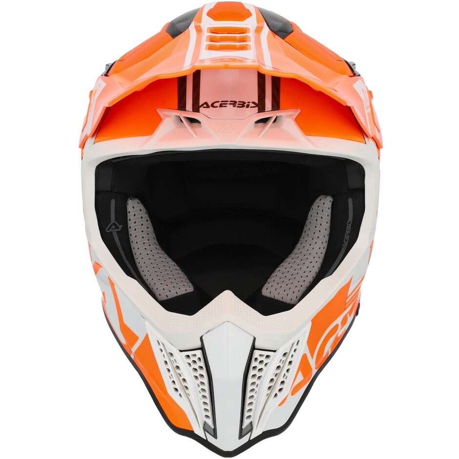 Casco Moto Cross Enduro Acerbis AIRSTRIKE-C Arancione Bianco