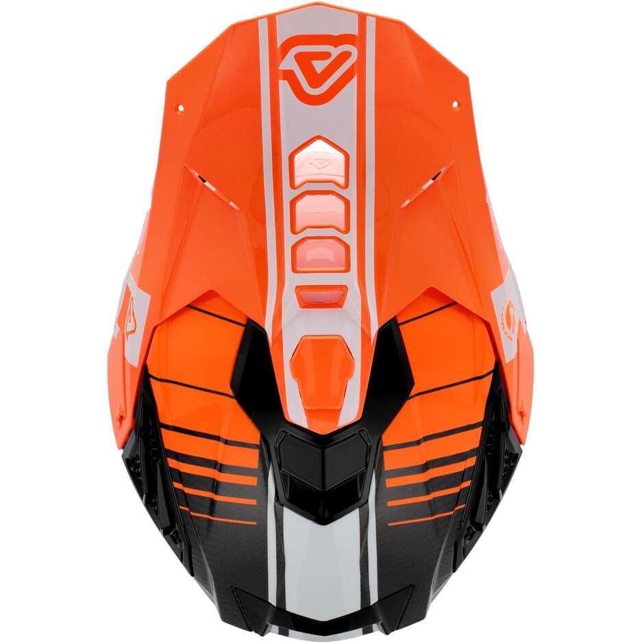 Casco Moto Cross Enduro Acerbis AIRSTRIKE-C Arancione Bianco