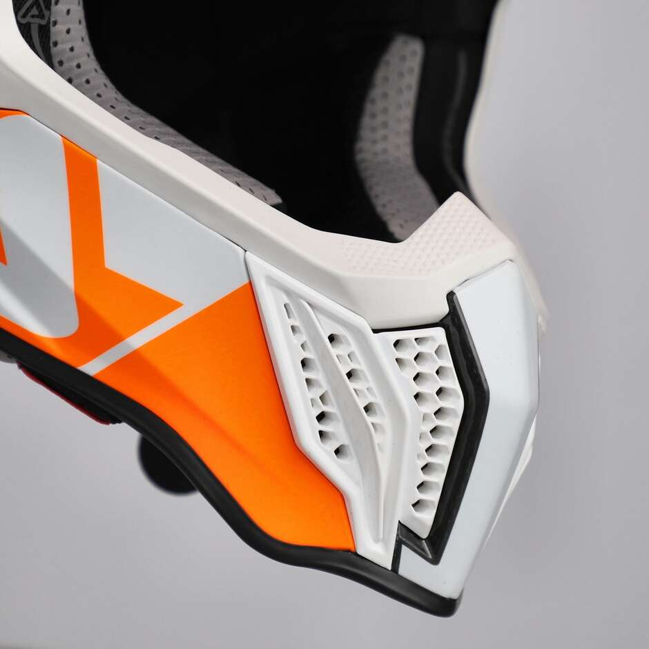 Casco Moto Cross Enduro Acerbis AIRSTRIKE-C Arancione Bianco