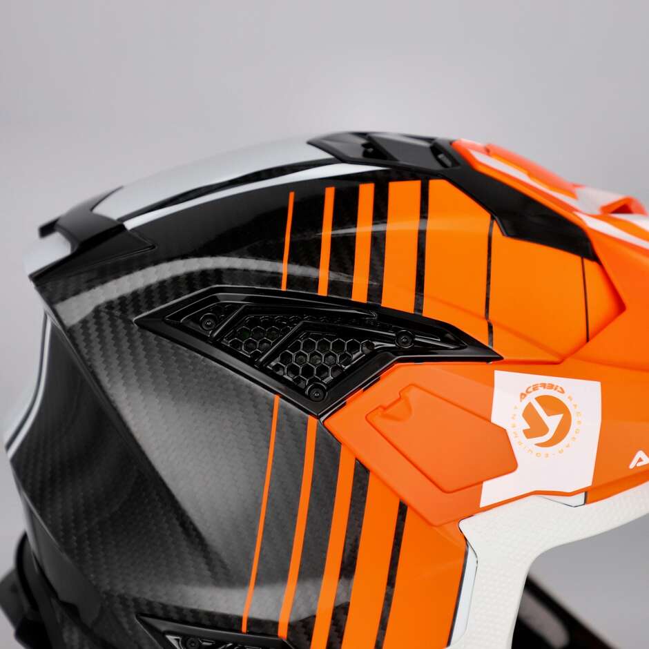Casco Moto Cross Enduro Acerbis AIRSTRIKE-C Arancione Bianco