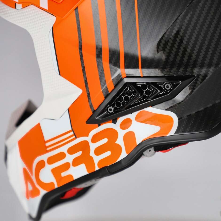 Casco Moto Cross Enduro Acerbis AIRSTRIKE-C Arancione Bianco