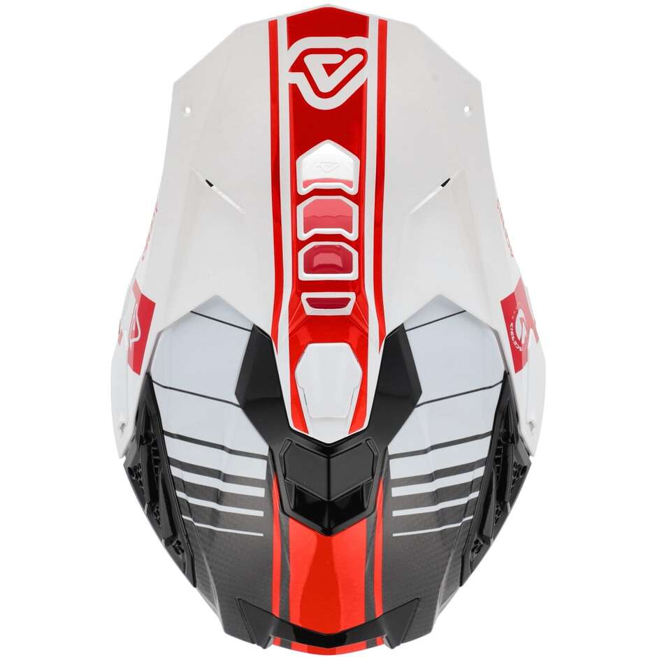 Casco Moto Cross Enduro Acerbis AIRSTRIKE-C Bianco Rosso