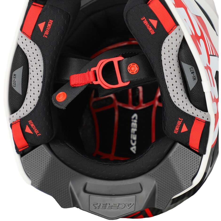 Casco Moto Cross Enduro Acerbis AIRSTRIKE-C Bianco Rosso
