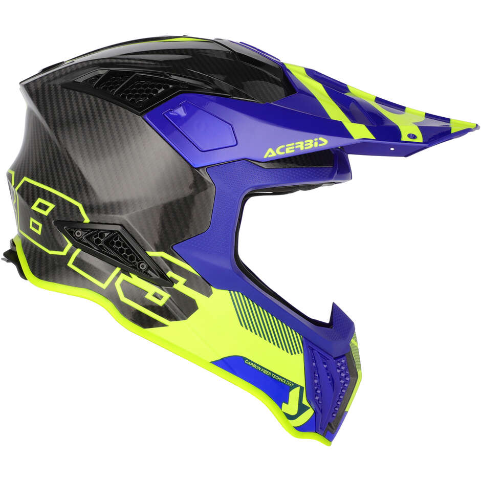 Casco Moto Cross Enduro Acerbis AIRSTRIKE-C Blu Giallo