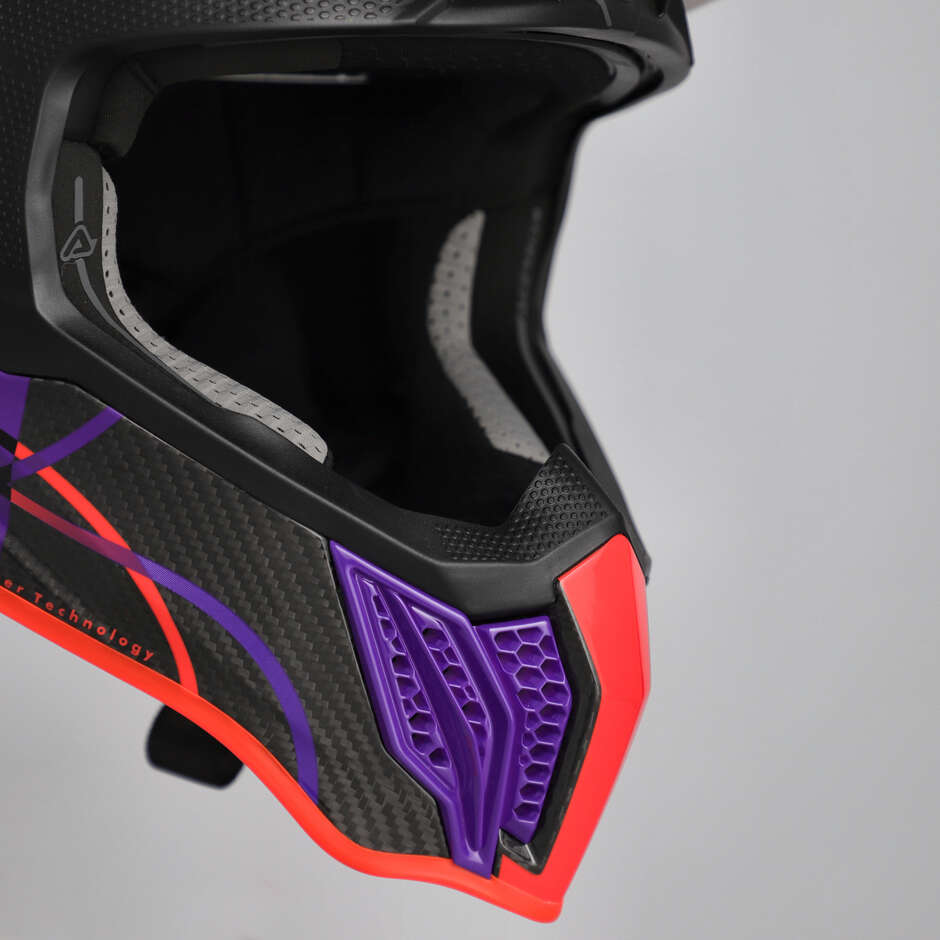 Casco Moto Cross Enduro Acerbis AIRSTRIKE-C Nero Arancio Fluo