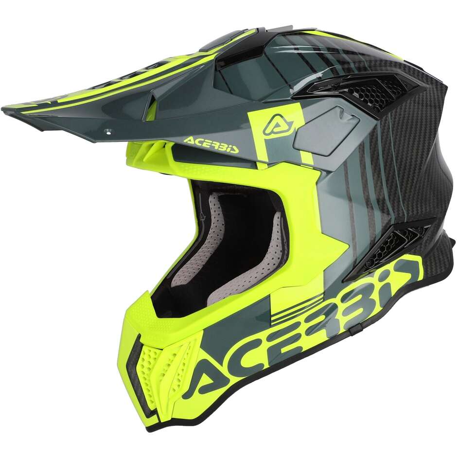 Casco Moto Cross Enduro AIRSTRIKE-C Nero Giallo Fluo taglia L