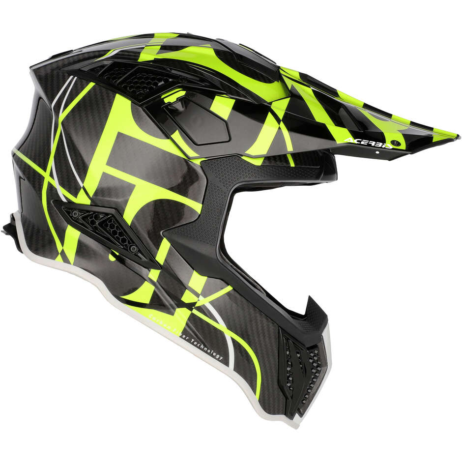 Casco Moto Cross Enduro Acerbis AIRSTRIKE-C Nero Giallo Fluo