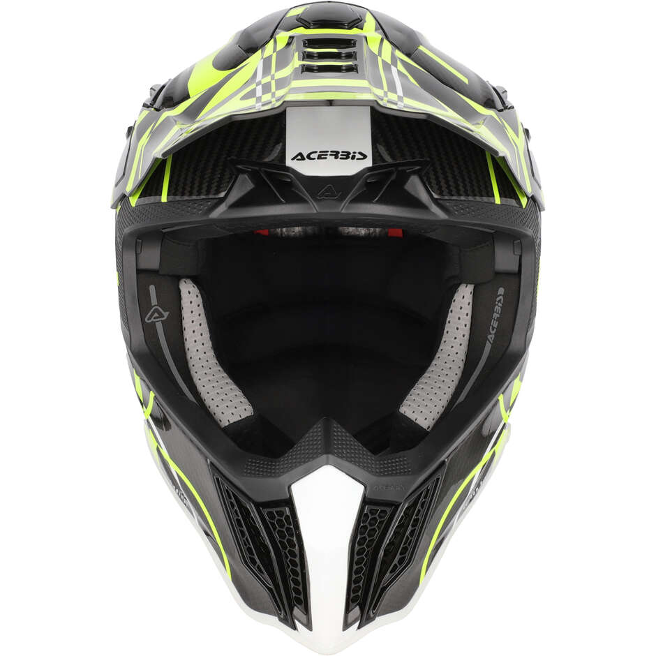 Casco Moto Cross Enduro Acerbis AIRSTRIKE-C Nero Giallo Fluo