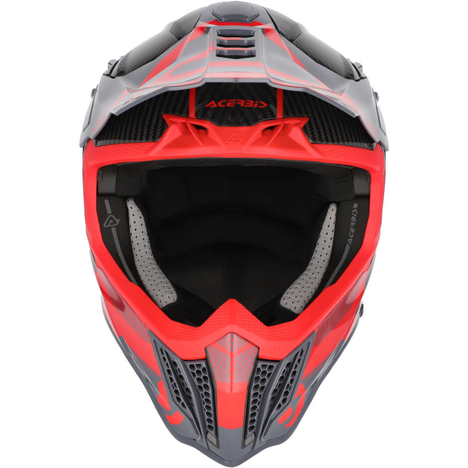 Casco Moto Cross Enduro Acerbis AIRSTRIKE-C Rosso Grigio
