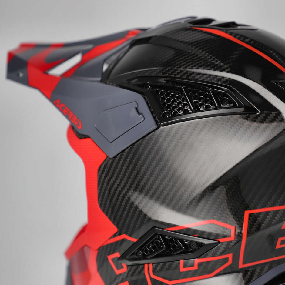Casco Moto Cross Enduro Acerbis AIRSTRIKE-C Rosso Grigio