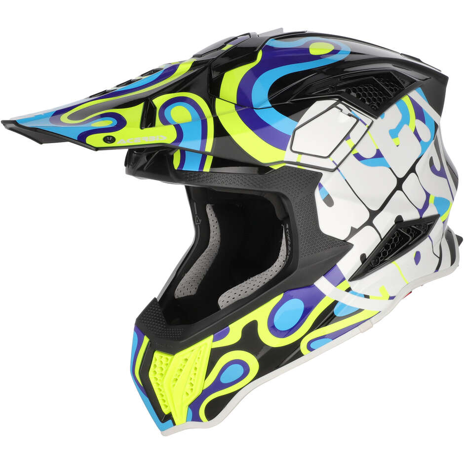Casco Moto Cross Enduro Acerbis AIRSTRIKE-X Nero Giallo Fluo