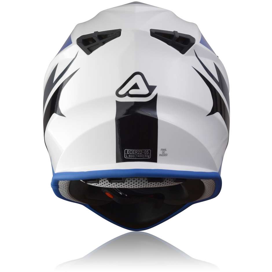 Casco Moto Cross Enduro Acerbis LINEAR Bianco Blu