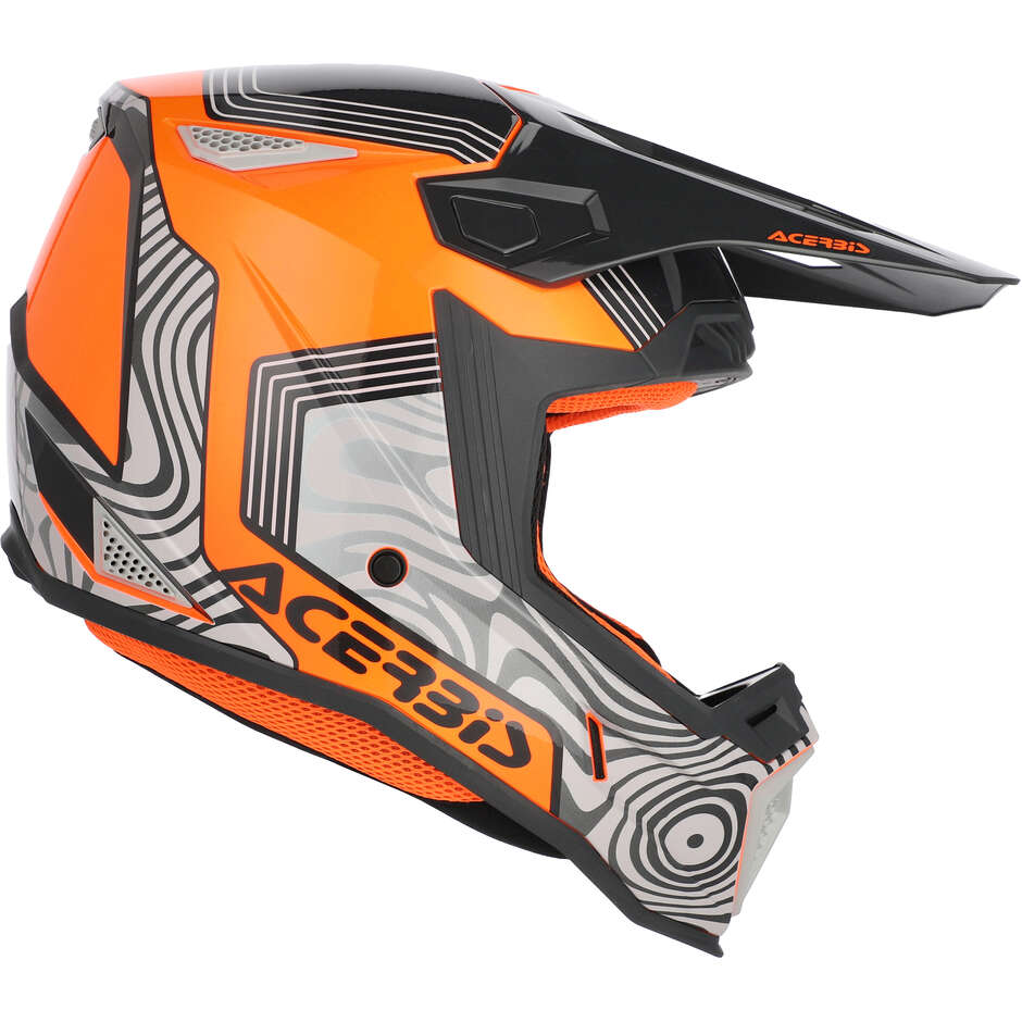Casco moto Cross Enduro Acerbis Whoops Grigio Arancio