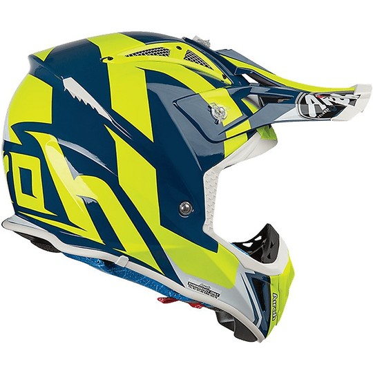 Casco Moto Cross Enduro Airoh AVIATOR 2.3 AMS BIGGER Blu Lucido