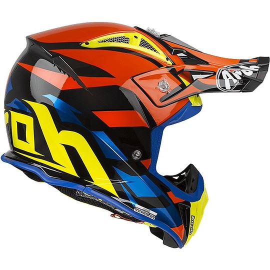 Casco Moto Cross Enduro Airoh AVIATOR 2.3 AMS GREAT Blu Chrome