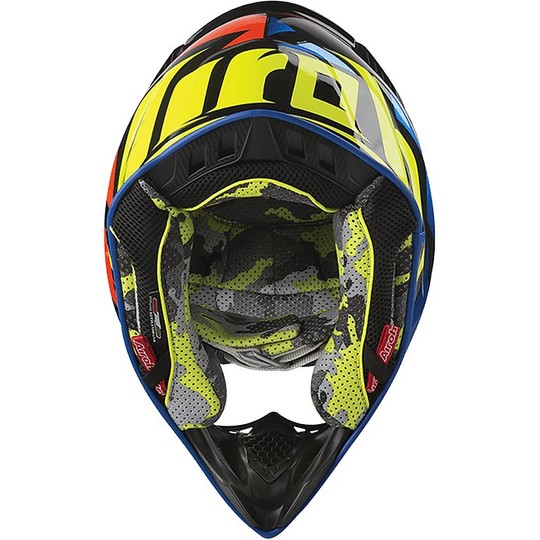 Casco Moto Cross Enduro Airoh AVIATOR 2.3 AMS GREAT Blu Chrome