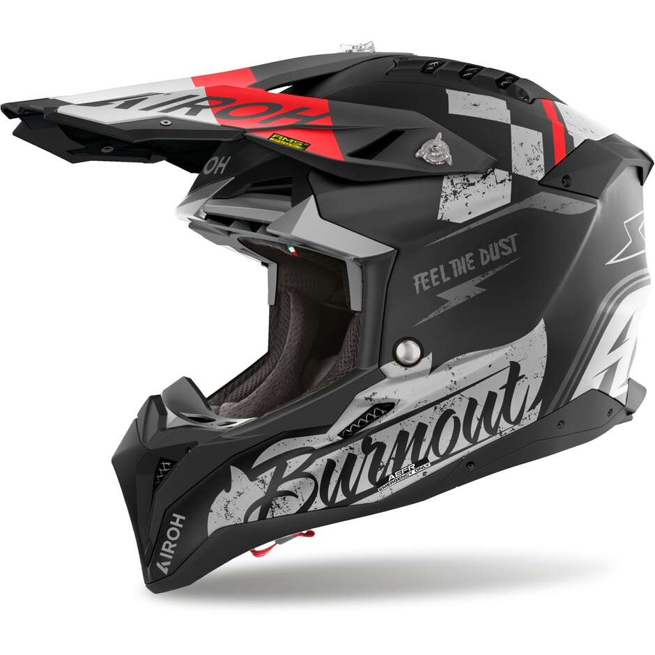 Casco Moto Cross Enduro AVIATOR 3 BURNOUT Opaco taglia S