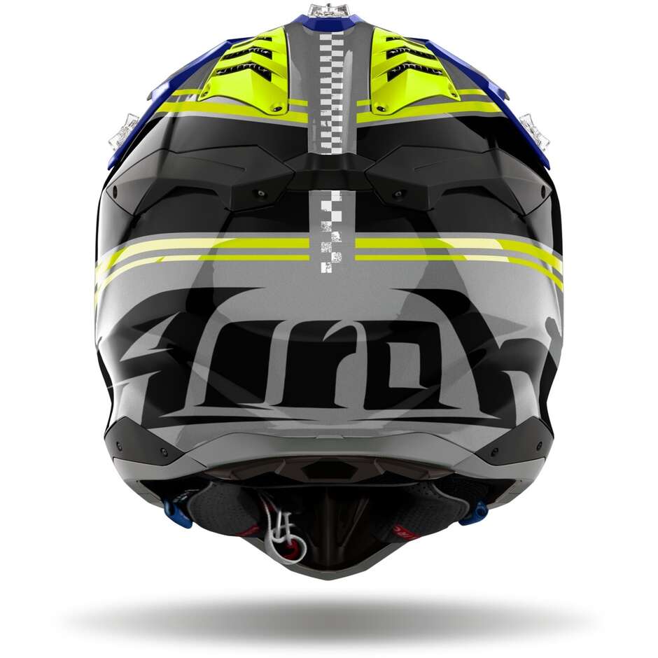 Casco Moto Cross Enduro Airoh AVIATOR 3 HIMA Blu Lucido