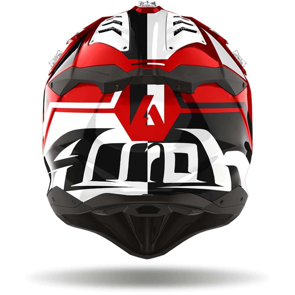 Casco Moto Cross Enduro Airoh AVIATOR 3 LEAGUE Rosso Lucido