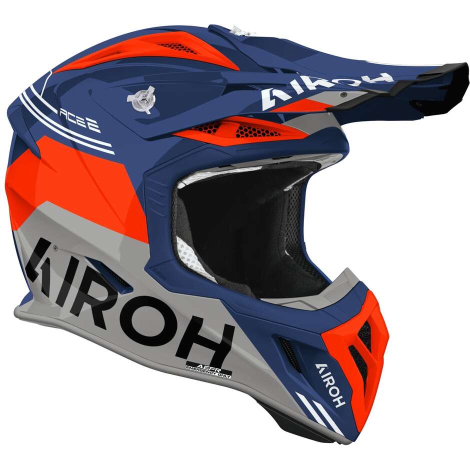 Casco Moto Cross Enduro Airoh AVIATOR ACE 2 FURY Cerulean Blu Lucido