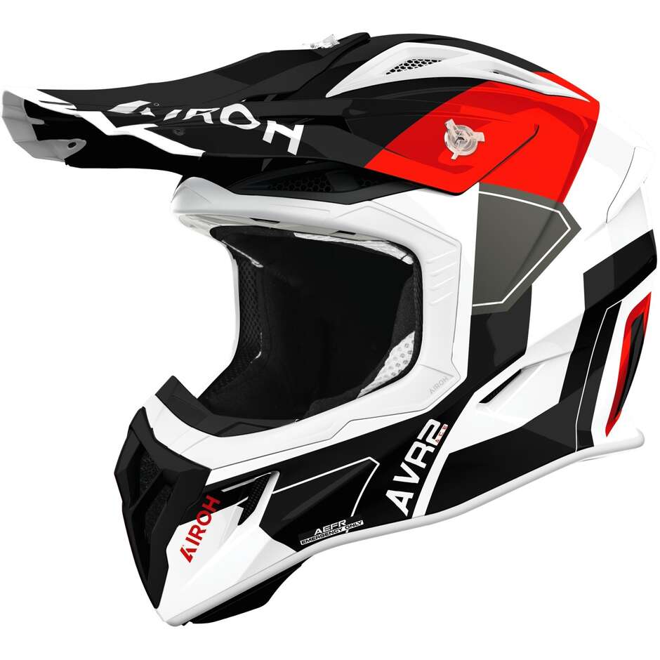 Casco Moto Cross Enduro Airoh AVIATOR ACE 2 SHIELD Rosso Lucido