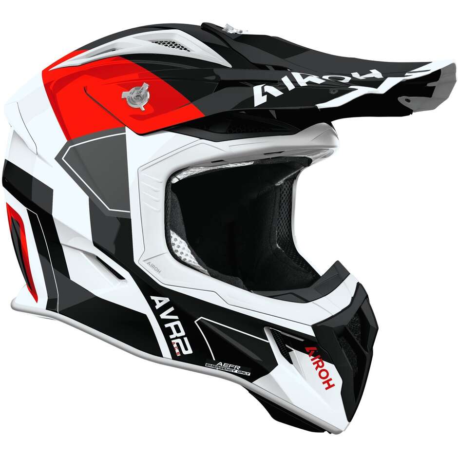 Casco Moto Cross Enduro Airoh AVIATOR ACE 2 SHIELD Rosso Lucido