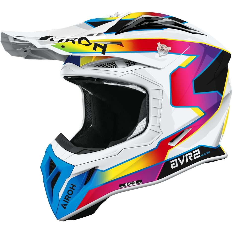 Casco Moto Cross Enduro Airoh AVIATOR ACE 2 SUNRISE Lucido