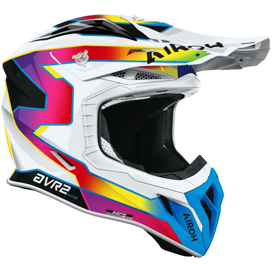 Casco Moto Cross Enduro Airoh AVIATOR ACE 2 SUNRISE Lucido