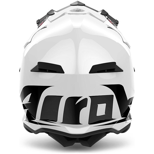 Casco Moto Cross Enduro Airoh Terminator Open Vision Color Bianco Lucido