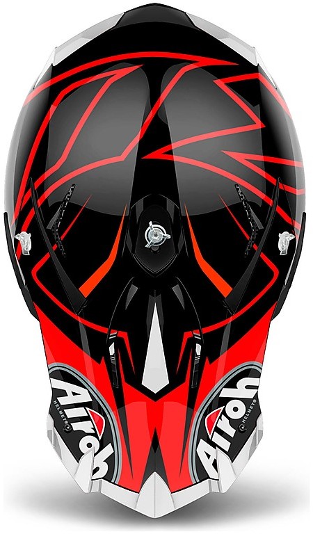 Casco Moto Cross Enduro Airoh Terminator Open Vision Carnage Nero Arancio -  SPIRIT HELMETS