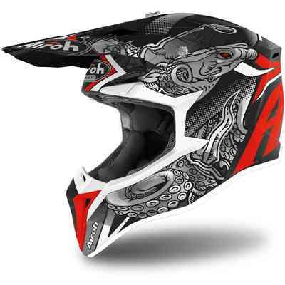 Generico CASCO ONE STAR DA CROSS OFF ROAD MOTARD ENDURO ATV MX MOTO ROSSO NERO GIALLO XS