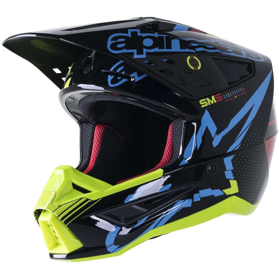 Casco Moto Cross Enduro Alpinestars S-M5 ACTION Fluo Giallo Nero 