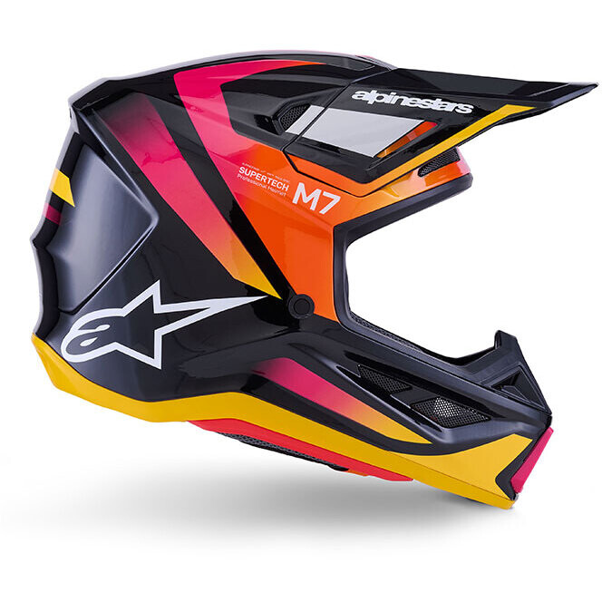 Casco Moto Cross Enduro SM7 Rise Ece06 nero gial taglia L