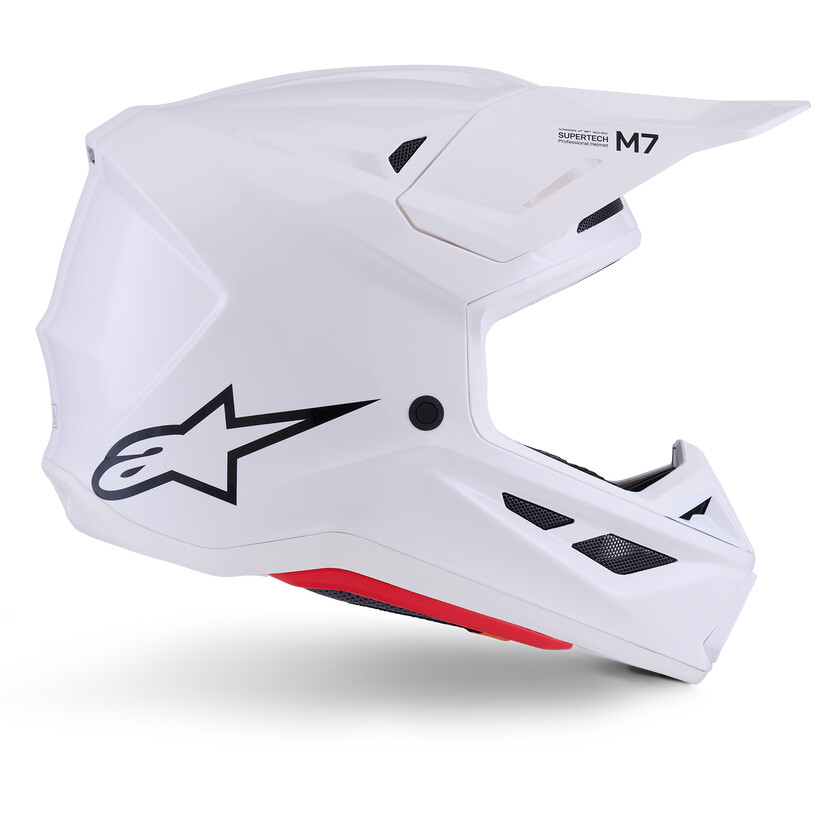 Casco Moto Cross Enduro SM7 Solid Ece06 bianco l taglia XL